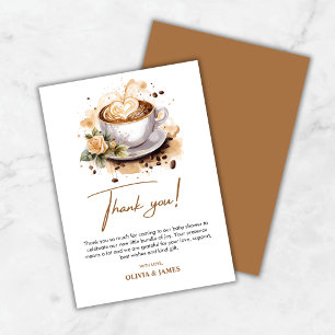 Carte De Remerciements Un bébé brasse du Baby shower café Brown