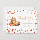 Carte De Remerciements Un Bébé brasse un Baby shower Citrouille Spice Cof (Devant)