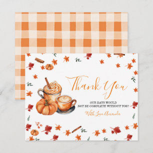 Carte De Remerciements Un Bébé brasse un Baby shower Citrouille Spice Cof