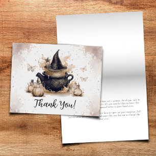 Carte De Remerciements Un bébé brasse un Baby shower d'Halloween neutre
