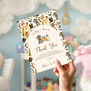 Carte De Remerciements Un bébé prépare un café espresso  Baby Shower