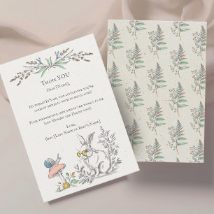 Carte De Remerciements Un BUNNY fait un anniversaire de chalet