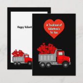Carte De Remerciements Un camion de la Saint-Valentin (Devant / Derrière)