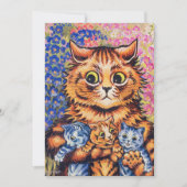 Carte De Remerciements Un chat avec ses chatons par Louis Wain (Devant)