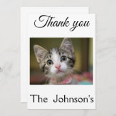 Carte De Remerciements Un chaton mignon aux yeux verts (Devant / Derrière)