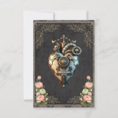 Carte De Remerciements Un coeur steampunk impressionnant (Dos)