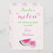 Carte De Remerciements Un Dans Un Melon Cute Watermelon Premier Anniversa (Devant / Derrière)