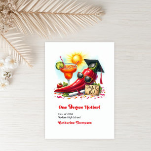 Carte De Remerciements Un Degré Hotter Épicé Photo Graduation