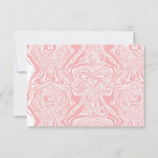 Carte De Remerciements un design abstrait rose et blanc sur un fond blanc (Devant)