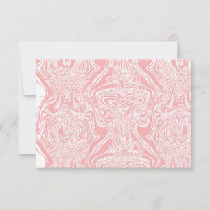 Carte De Remerciements un design abstrait rose et blanc sur un fond blanc