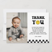 Carte De Remerciements Un garçon heureux 1er anniversaire Photo (Devant)