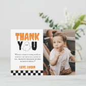 Carte De Remerciements Un joyeux Boo Retro Boy 1er Anniversaire Photo (Debout devant)