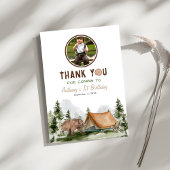 Carte De Remerciements Un Joyeux Camper Ours Rustique Photo Anniversaire