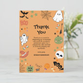 Carte De Remerciements Un joyeux fantôme mignon pour un 1er anniversaire (Debout devant)