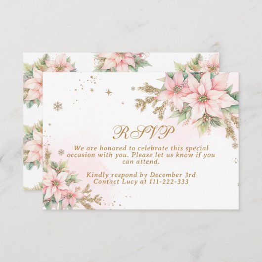 Carte De Remerciements Un joyeux petit Baby shower Blush Winter RSVP cart (Devant / Derrière)