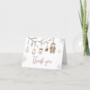 Carte De Remerciements Un joyeux petit Baby shower de Noël d'hiver