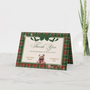 Carte De Remerciements Un joyeux petit ours en peluche pour bébé Noël