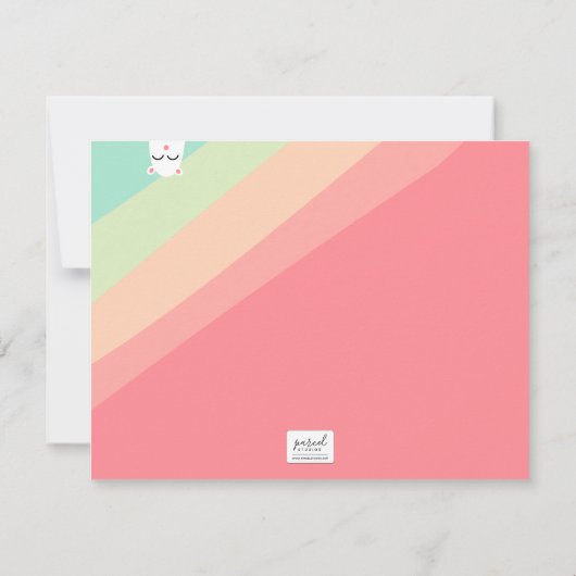 Carte De Remerciements Un joyeux test animal arc-en-ciel (Dos)