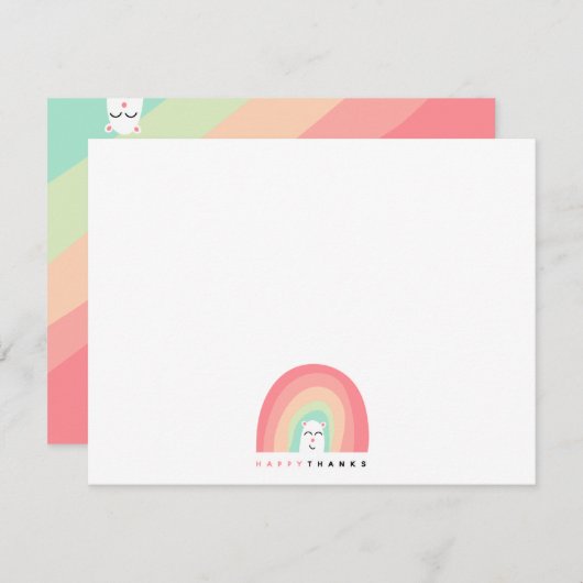 Carte De Remerciements Un joyeux test animal arc-en-ciel (Devant / Derrière)