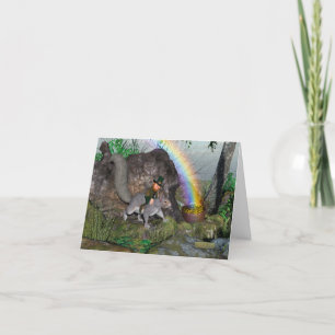 Carte De Remerciements Un leprechaun cherche son pot plein d'or