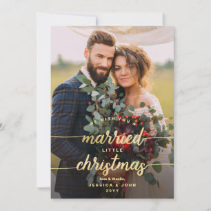 Carte De Remerciements Un Mariage photo de Rustic Married Little Christma