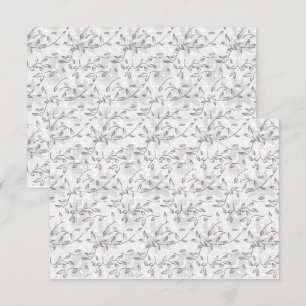 Carte De Remerciements Un motif floral noir et blanc raffiné, surligné