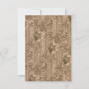 Carte De Remerciements Un motif floral vintage avec desi marron complexe