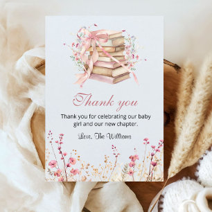 Carte De Remerciements Un nouveau chapitre commence Coquette Books Baby S