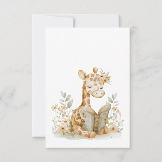 Carte De Remerciements Un nouveau chapitre commence Giraffe Storybook Bab (Dos)