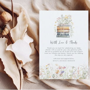 Carte De Remerciements Un nouveau chapitre commence le Baby shower Fleur 