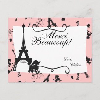 Carte De Remerciements Un parti parisien remercie note en rose