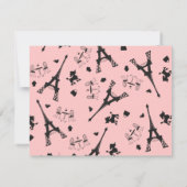 Carte De Remerciements Un parti parisien remercie note en rose (Dos)