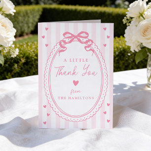Carte De Remerciements Un petit arc rose pour un bébé adorable