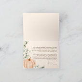 Carte De Remerciements Un Petit Baby shower Citrouille (Intérieur)