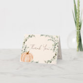 Carte De Remerciements Un Petit Baby shower Citrouille (Devant)