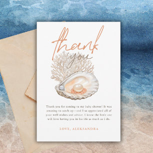 Carte De Remerciements Un petit Baby shower de coquillages d'aquarelle pe