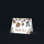 Carte De Remerciements Un petit Baby shower de cowboy<br><div class="desc">Express votre gratitude à Cowboy Baby shower Carte de remerciements Printable, une façon parfaite de partager vos remerciements sincères. Ornée de motifs adorables pour bébé, cette carte personnalisable apporte une touche de douceur à votre appréciation. Personnalisez pour transmettre vos remerciements de la manière la plus charmant et la plus mémorable...</div>