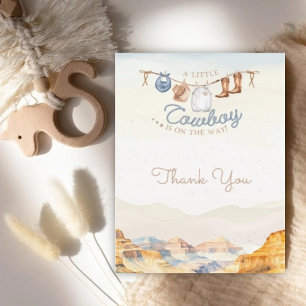 Carte De Remerciements Un petit Baby shower de cowboy Western Canyon