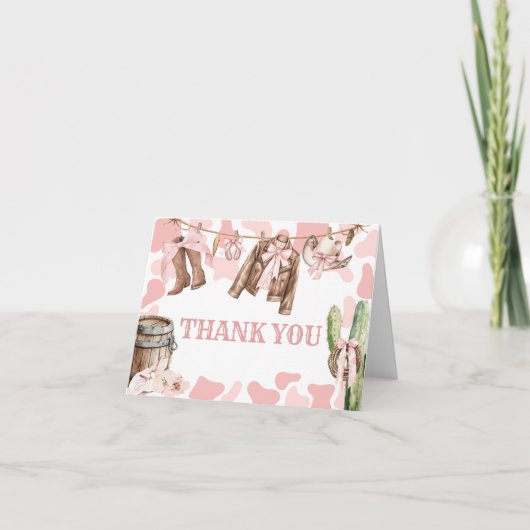 Carte De Remerciements Un petit Baby shower de fille (Devant)