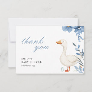 Carte De Remerciements Un petit Baby shower de garçon d'oie idiot