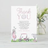Carte De Remerciements Un Petit Baby shower De Golf Rose Putter (Debout devant)
