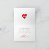 Carte De Remerciements Un petit Baby shower de Saint Valentin (Intérieur)