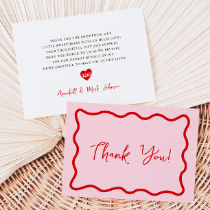 Carte De Remerciements Un petit Baby shower de Saint Valentin