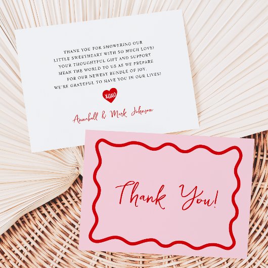 Carte De Remerciements Un petit Baby shower de Saint Valentin