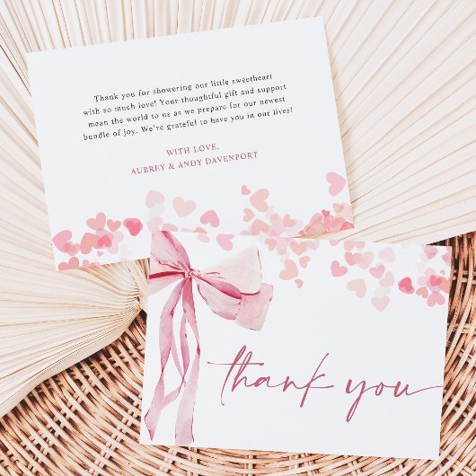 Carte De Remerciements Un petit Baby shower de Saint Valentin
