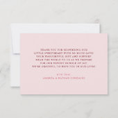 Carte De Remerciements Un petit Baby shower de Saint Valentin (Dos)