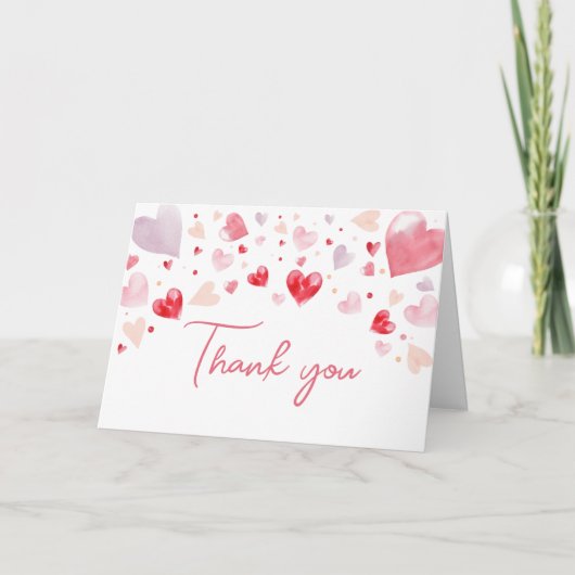 Carte De Remerciements Un petit Baby shower de Saint-Valentin (Devant)