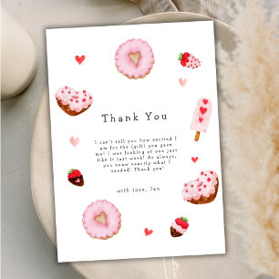Carte De Remerciements Un petit Baby shower de Valentines de Donuts