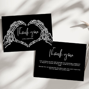 Carte De Remerciements Un petit Baby shower d'Halloween au crâne