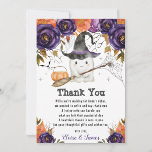 Carte De Remerciements Un Petit Baby shower D'Halloween Boo Cute Ghost